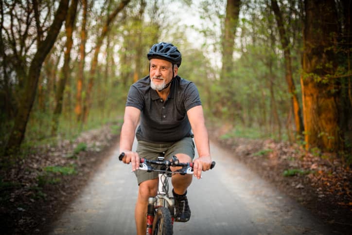 single person thinking about estate planning while on his bike